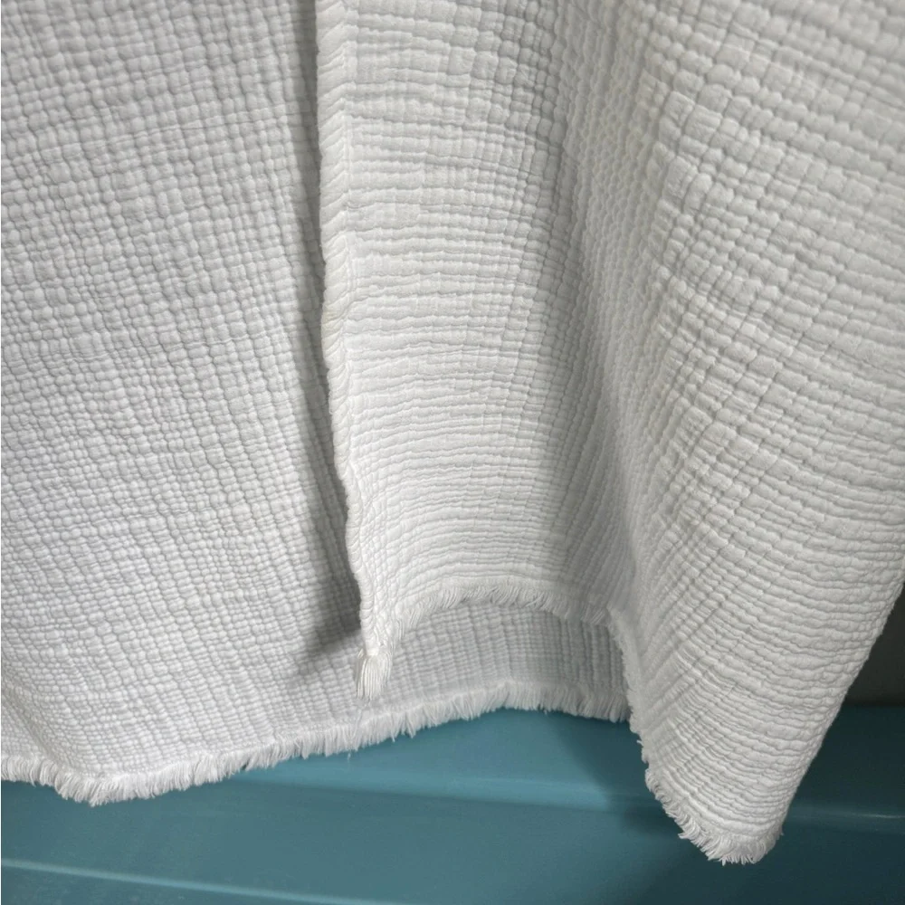 White Textured Shower Curtain